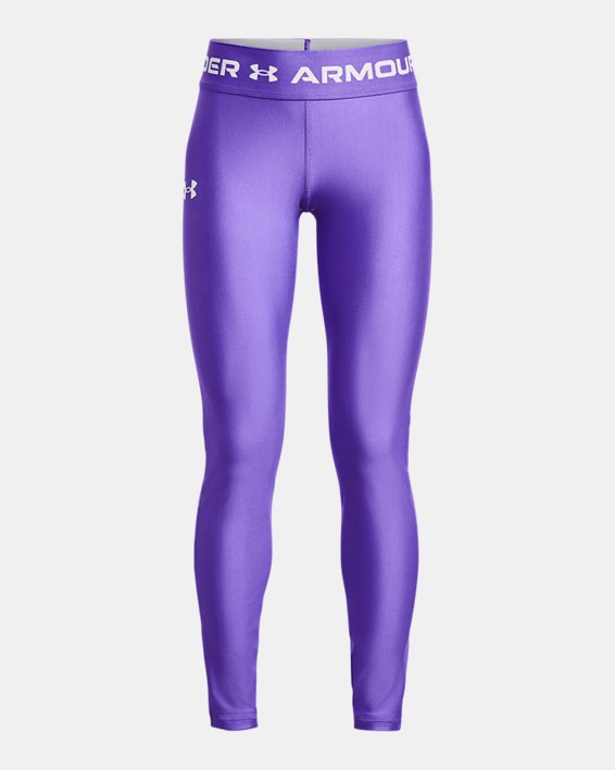 Girls' HeatGear® Leggings, Purple, pdpMainDesktop image number 0